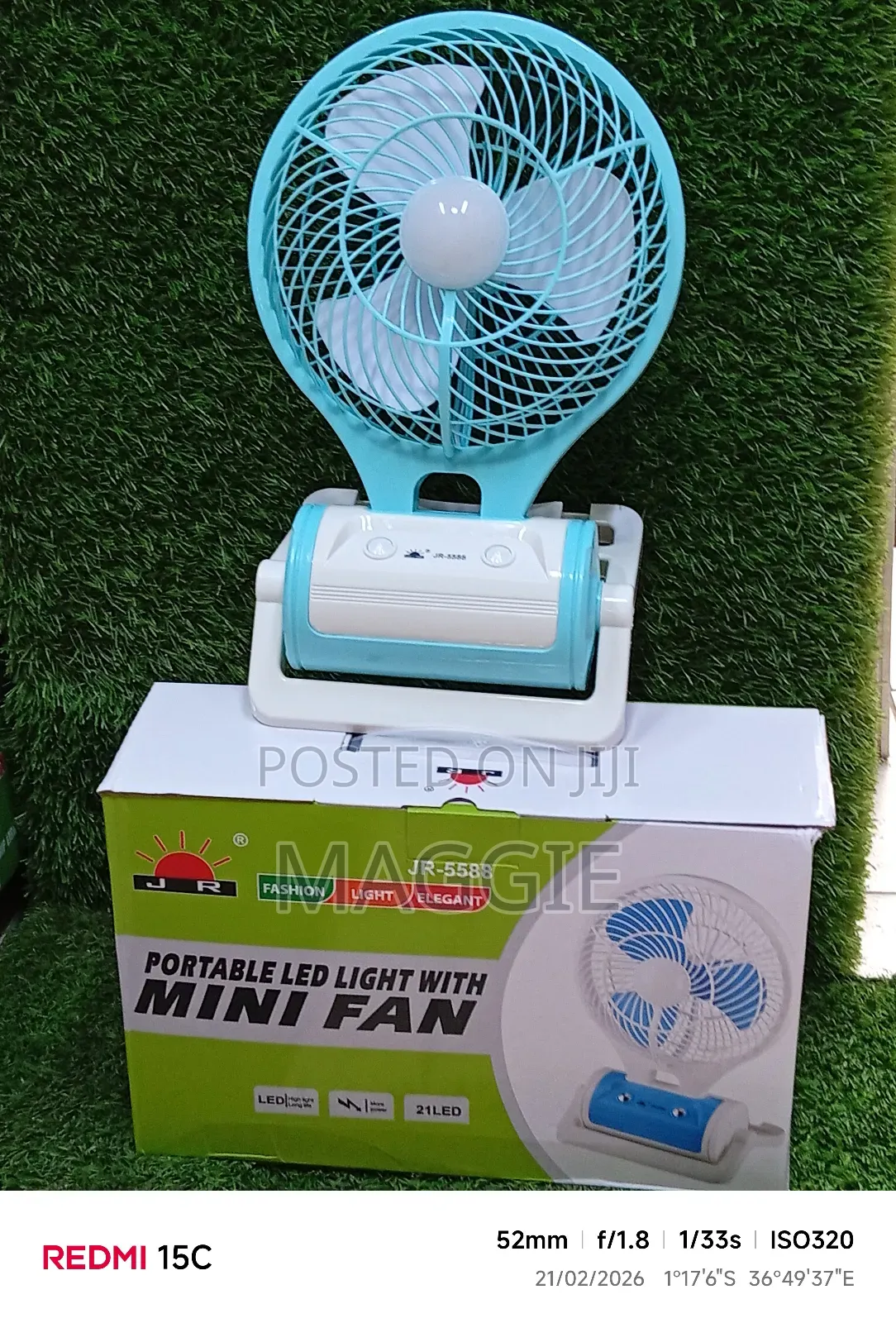 Portable Led Light With Mini Fan