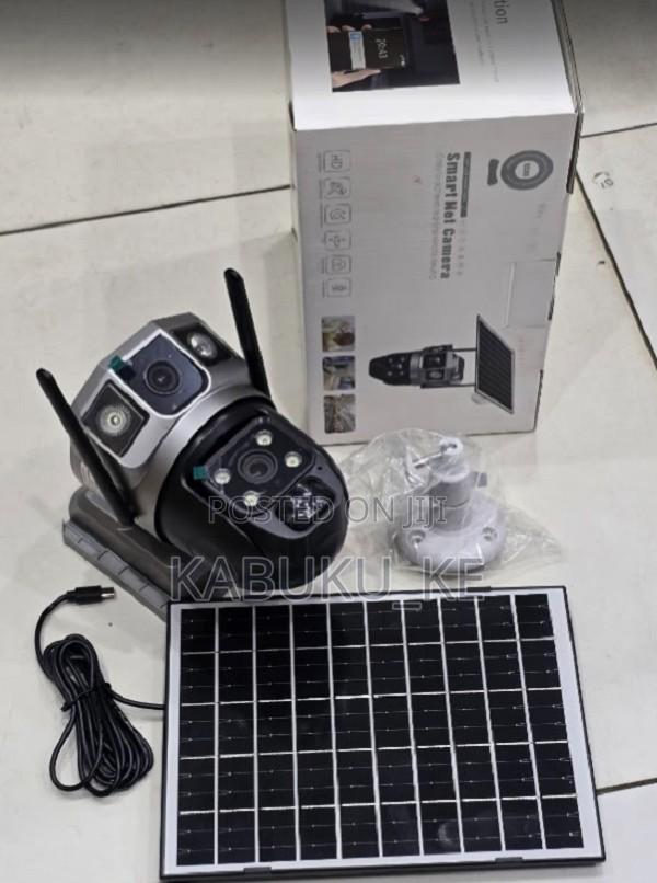 Dual Lens 4g Simcard Solar Powered Cctv Outdoor Camera With Audio