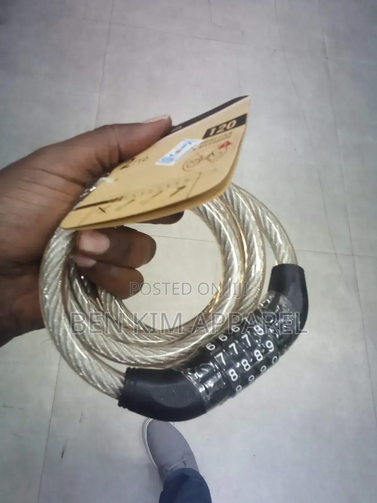 100cms 380gms Bicycle Lock 3 Keys 4 Digit Pass Code Steel And Rubber
