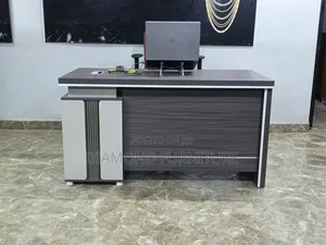 120cm Hime Office Desk With Side Cabinet Cable Port