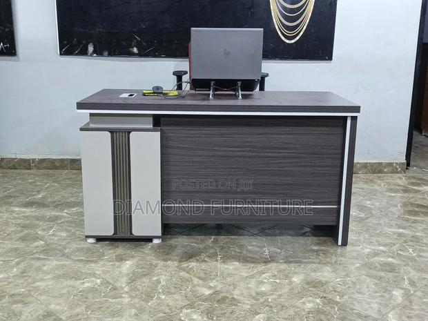 120cm Hime Office Desk With Side Cabinet Cable Port