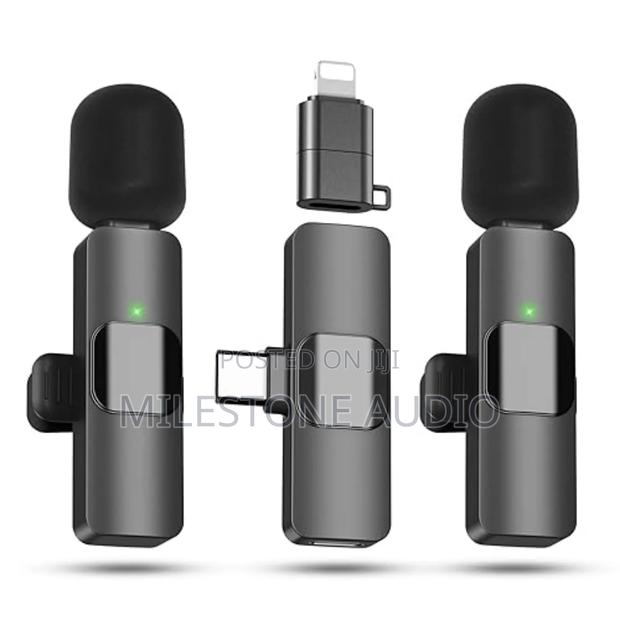 Amasda 2 Pack Wireless Lavalier Microphone With Charging Case - main view