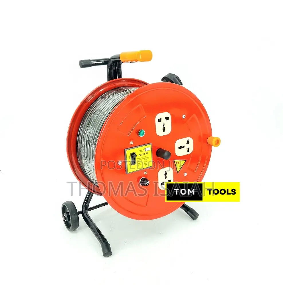 2.5mm X 50m Extension Cable Reel With Switch and 3 Sockets