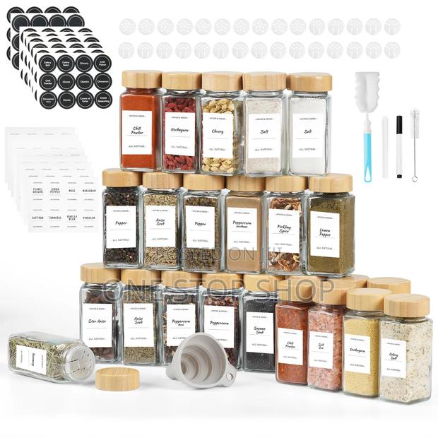 5pcs Borosilicate Glass Spice Jars - main view