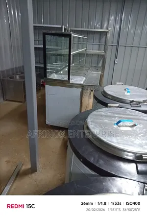 Food Warmer Display With Storage Cabinet.