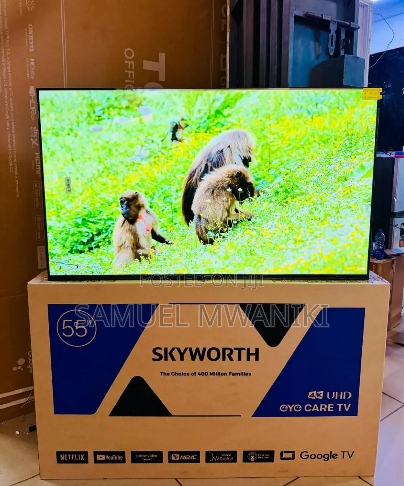 Skyworth 55" Uhd Google Tv Smart With Eye Care Frameless Bluetooth