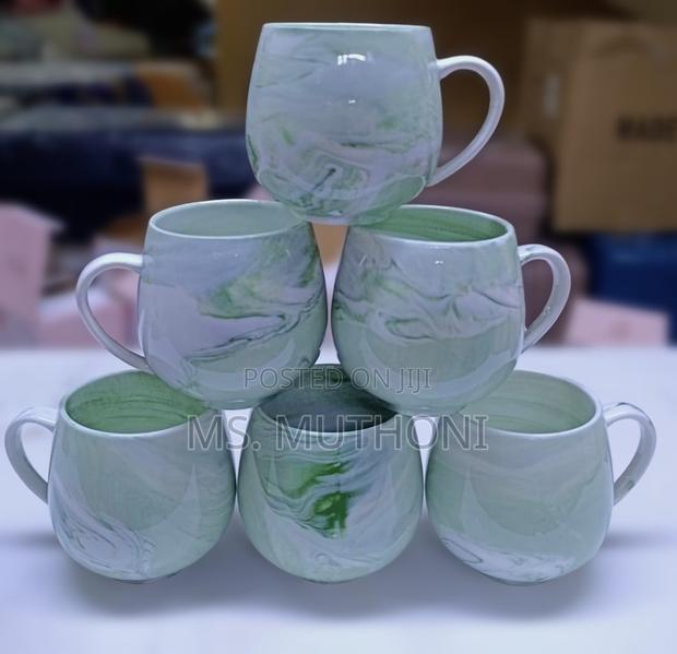 470 Ml Ceramic Pot-Style Mugs With a Marble Pattern - thumbnail 3