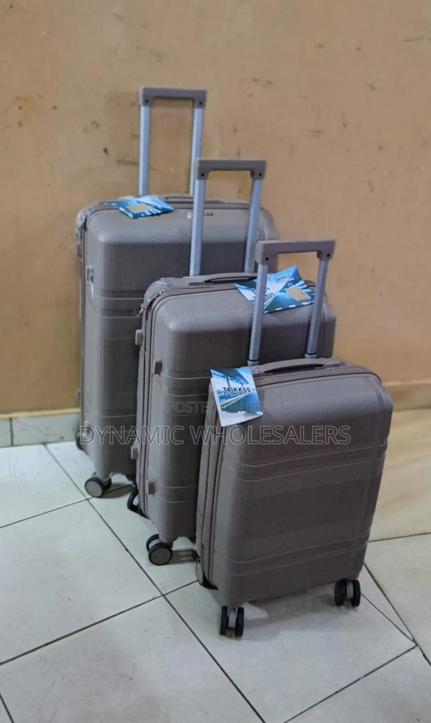3 in 1 Gray Travel Unbreakable Pp Suitcase - main view