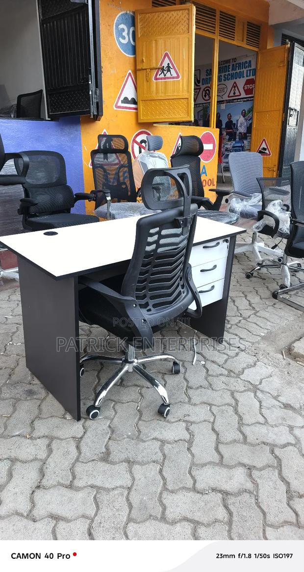 1.2 Mtr Office/ Study Desk+ High Back Headrest Chair