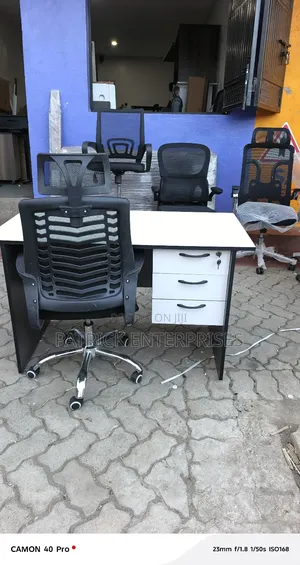 1.2 Mtr Office/ Study Desk+ High Back Headrest Chair