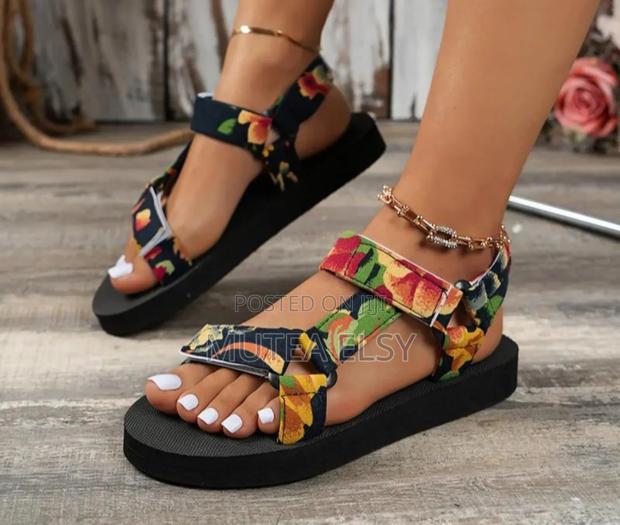 Green,Red Black Stylish Summer Open Shoes - thumbnail 2