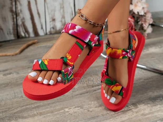 Green,Red Black Stylish Summer Open Shoes - thumbnail 3