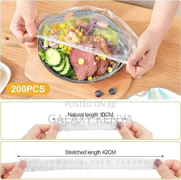 100pc Pack of Clear Stretching Food Covers - thumbnail 2