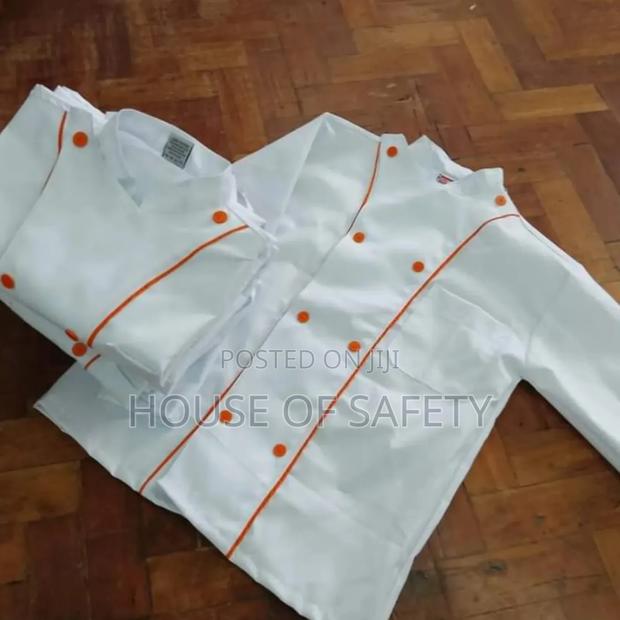 White Orange Pipped Chefs to Keep the Chef Cool - main view