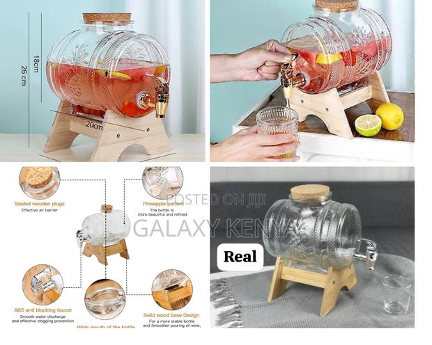 5l Horizontal Glass Drum Barrel Dispenser