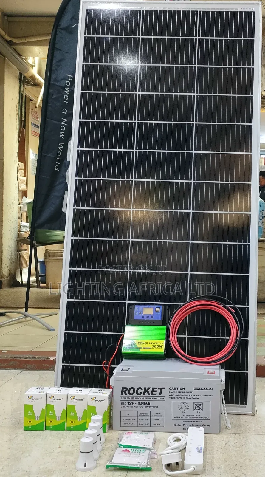 Top Quality Home Package 200 Watts - 120ah Gel Battery - 300 Inverter