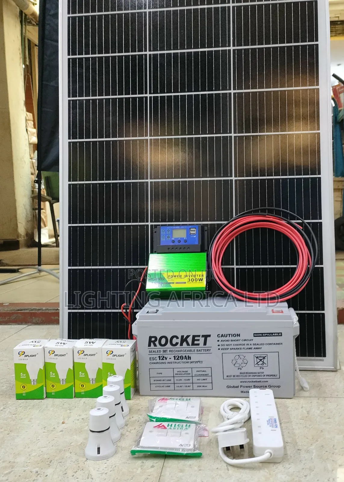 Top Quality Home Package 200 Watts - 120ah Gel Battery - 300 Inverter