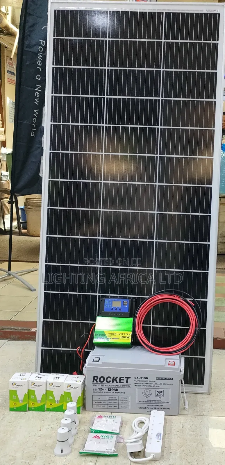 Top Quality Home Package 200 Watts - 120ah Gel Battery - 300 Inverter