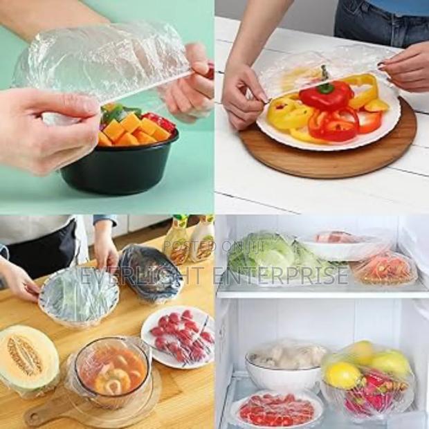 100pc Pack of Clear Stretching Food Covers - thumbnail 2