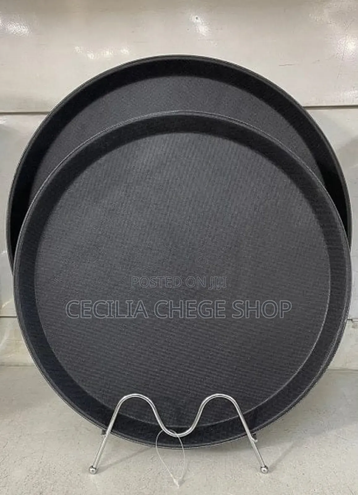 Black Rectangular Non-Slip Tray