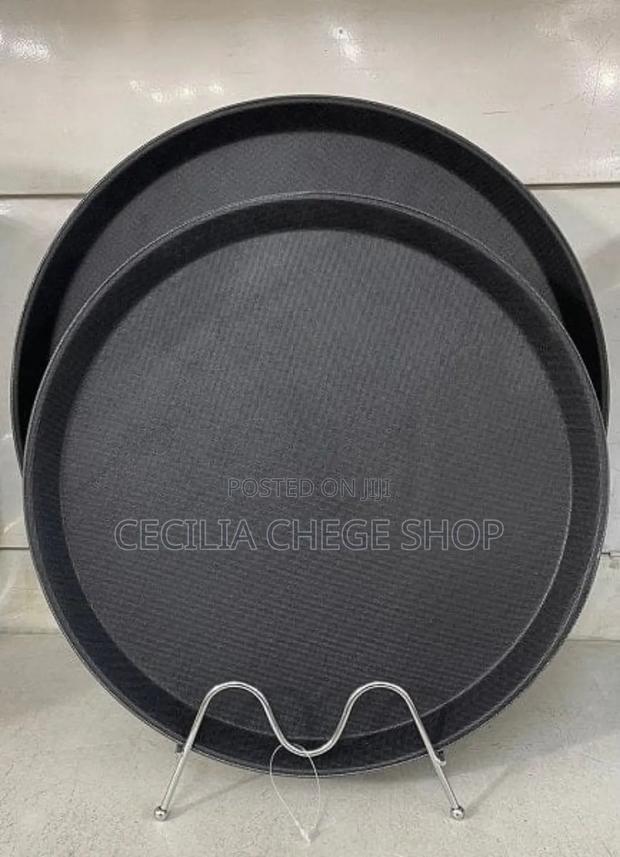 Black Rectangular Non-Slip Tray