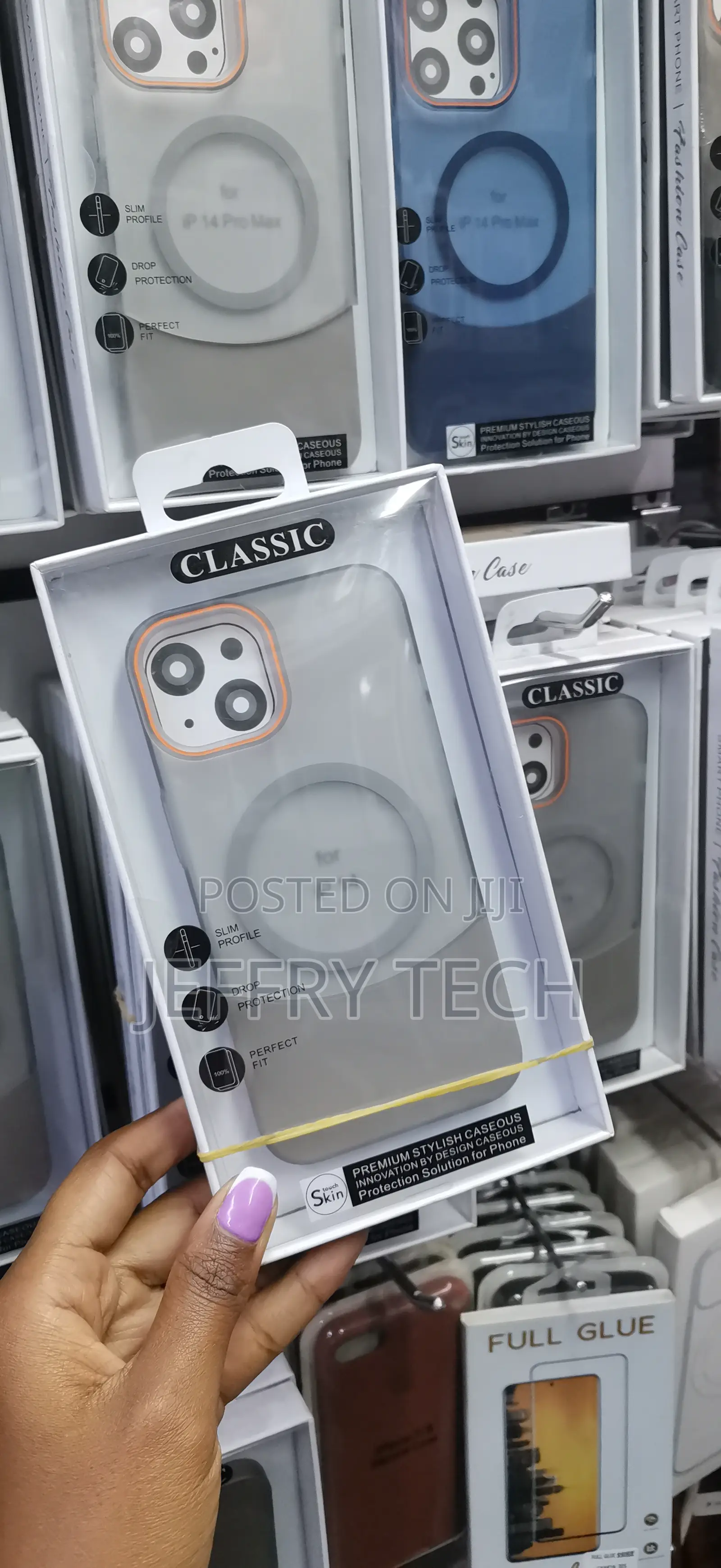 Riany Matte Magnetic 2 in 1 Clear Case for iPhone 14 -Gray