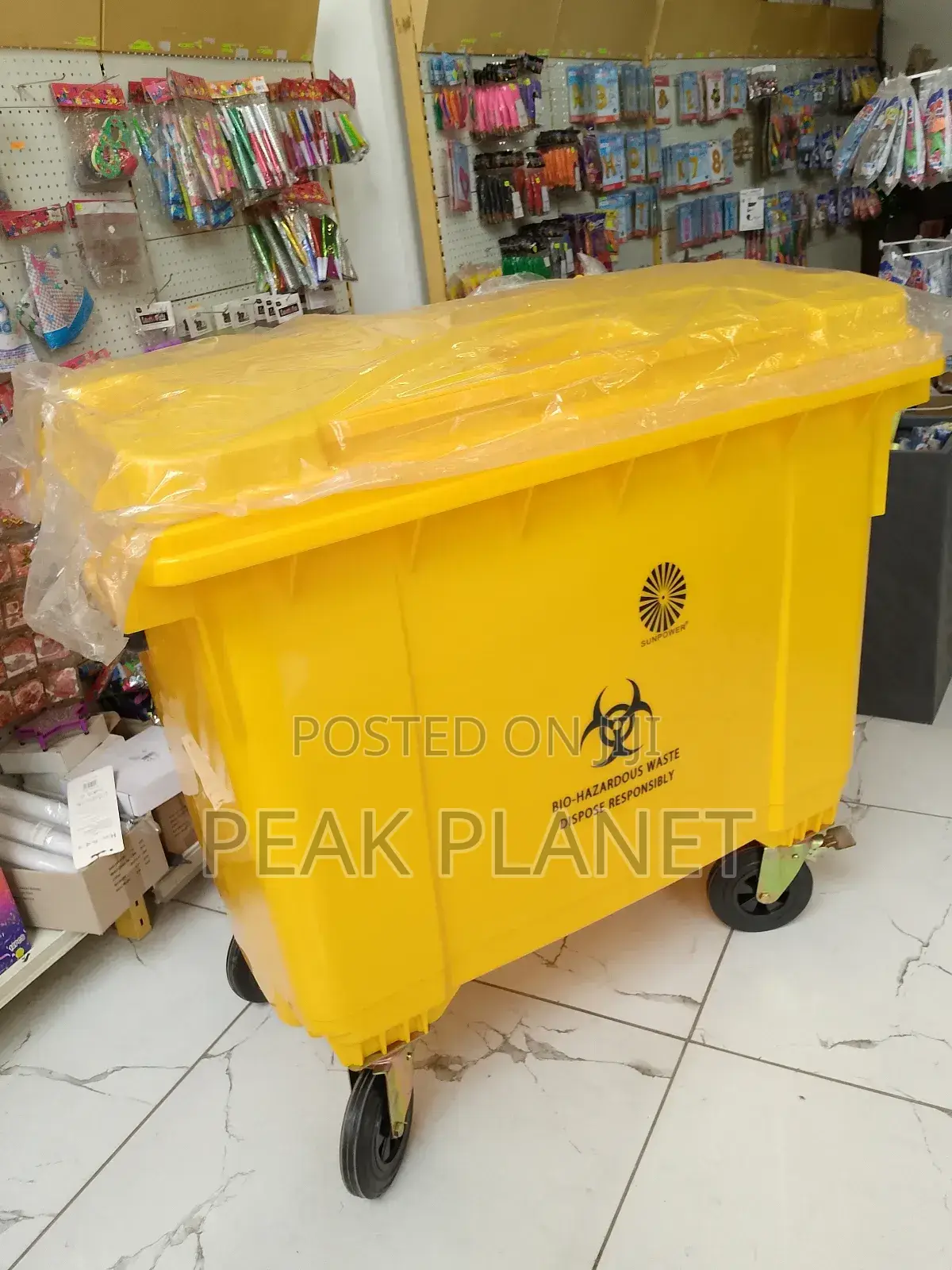 660l Waste Bin With Metal Axle