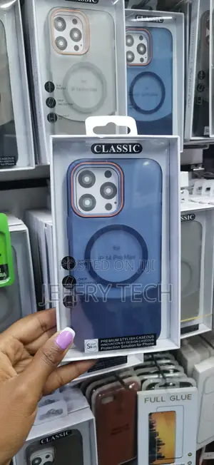 Japiku Matte Magnetic 2 in 1 Clear Case for iPhone14 Pro Max -Blue