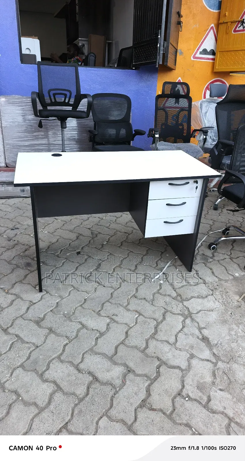 1.2mtrs Office/ Home Study Desk Top White Side Gray