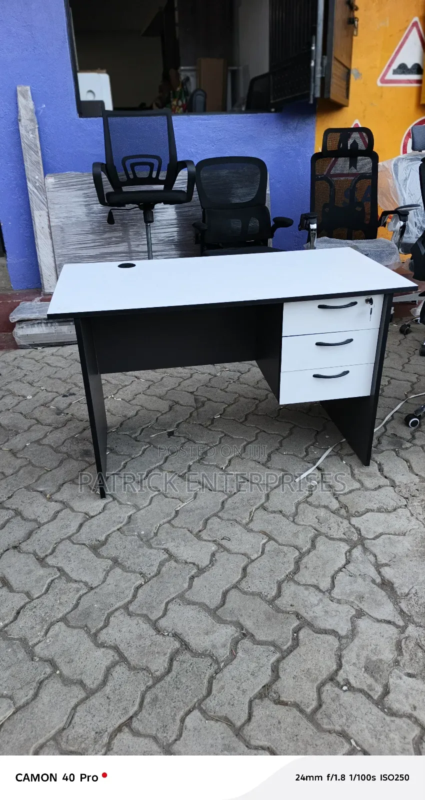 1.2mtrs Office/ Home Study Desk Top White Side Gray