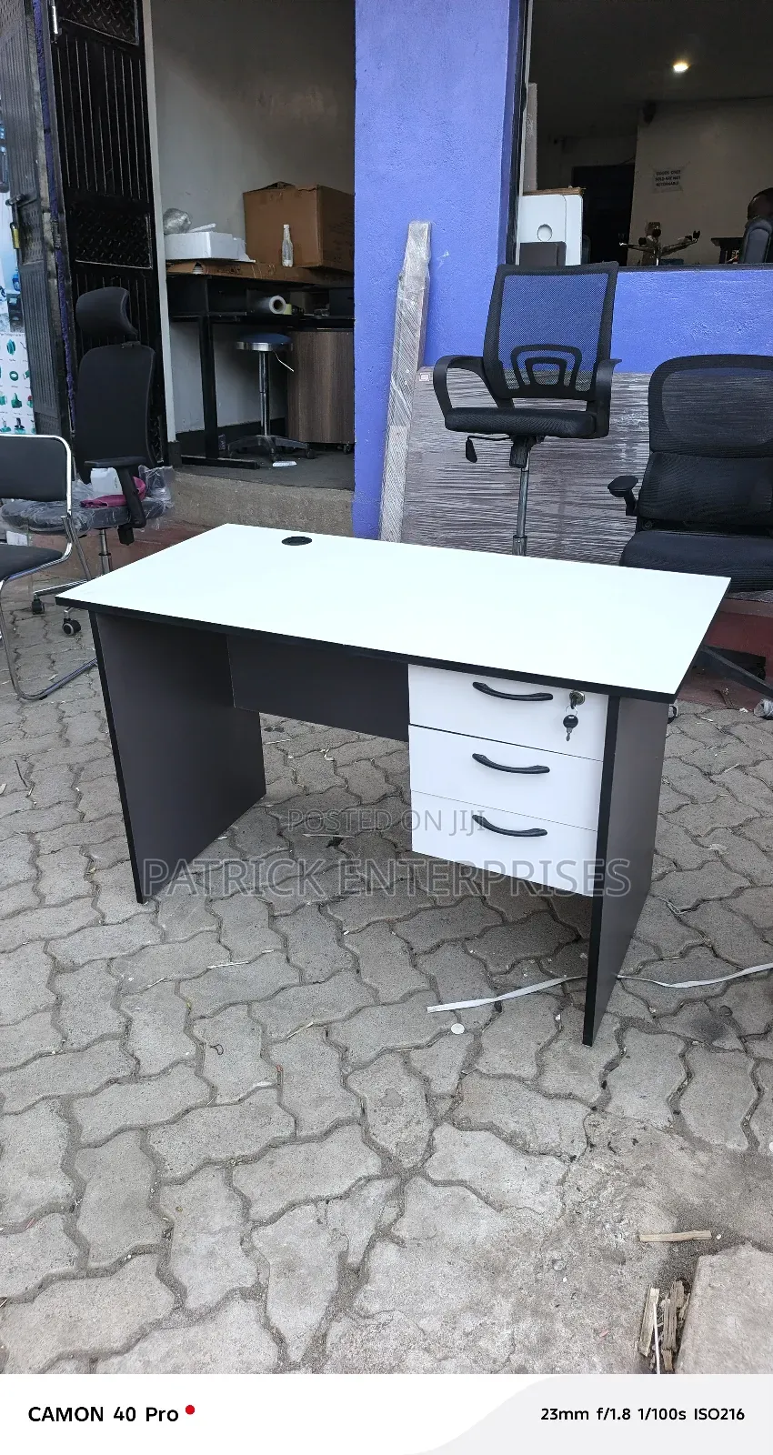 1.2mtrs Office/ Home Study Desk Top White Side Gray