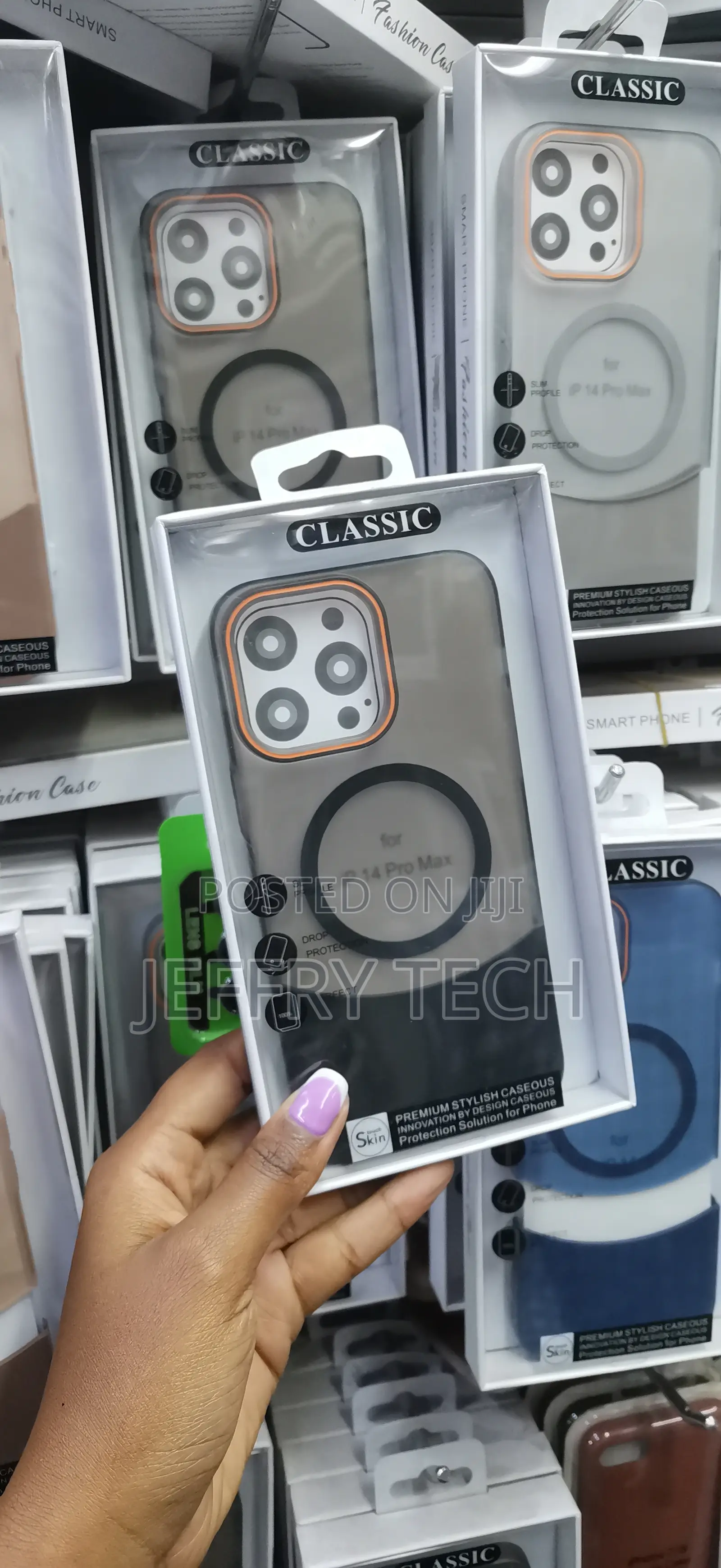 Lenok Matte Magnetic 2 in 1 Clear Case for iPhone 14 Pro Max -Black