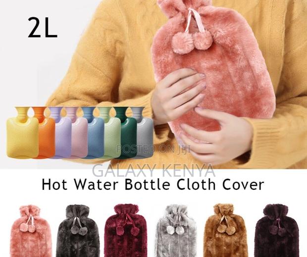Fluffy Fabric Covered 2 Litre Hot Water Bottle Bag