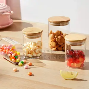Air Tight Glass Cereal Container With Bamboo Lid