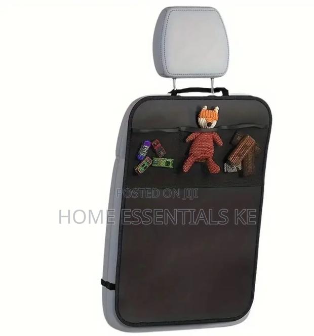Car Back Seat Kick Mat + 3 Pockets Storage - thumbnail 2