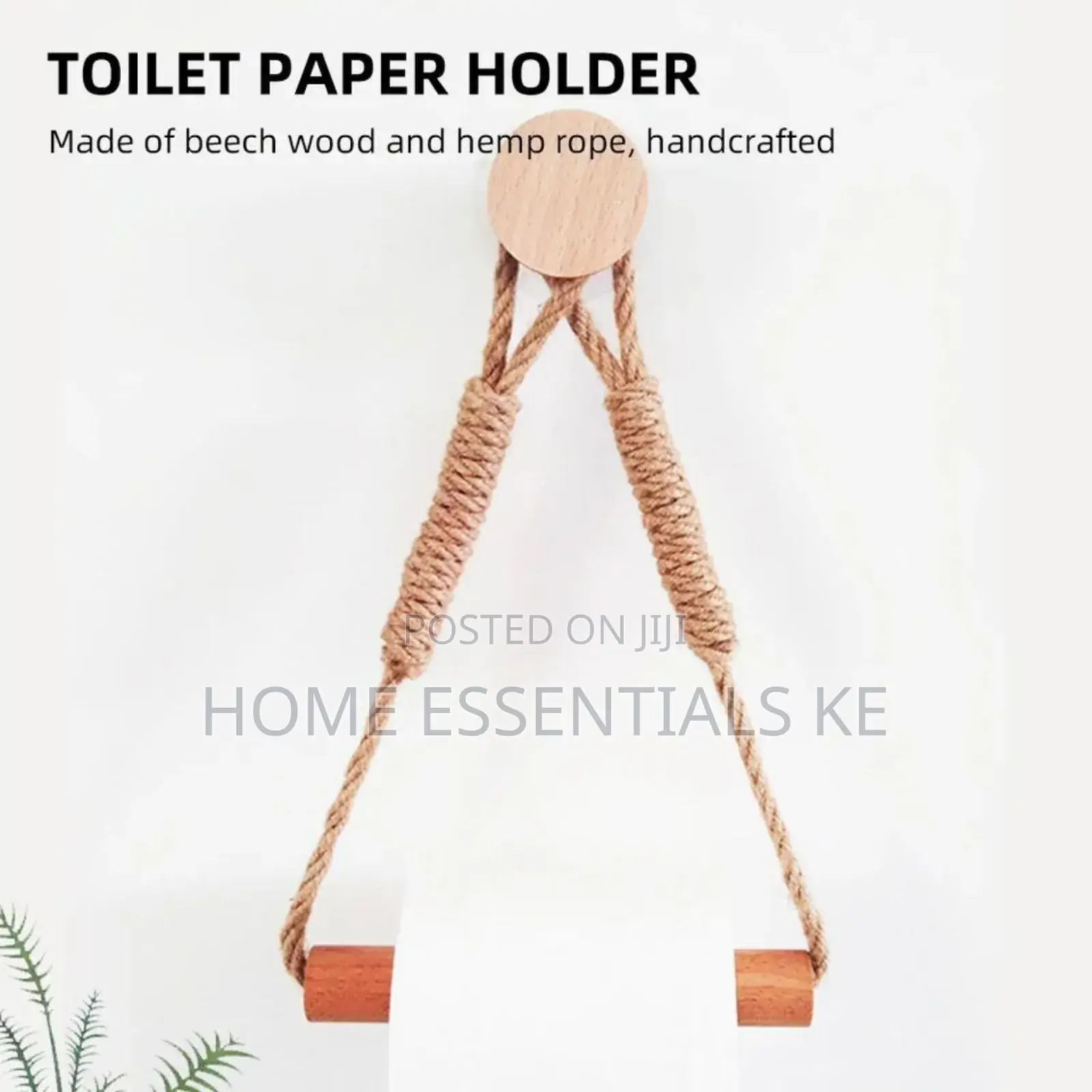Hemp Rope With Bamboo Tissue Holder