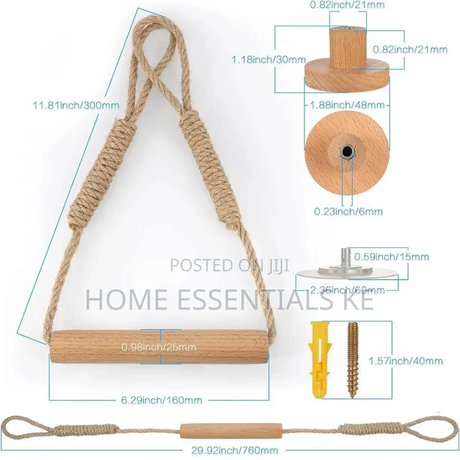 Hemp Rope With Bamboo Tissue Holder