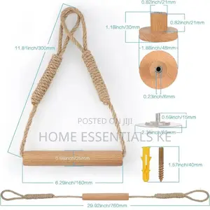 Hemp Rope With Bamboo Tissue Holder