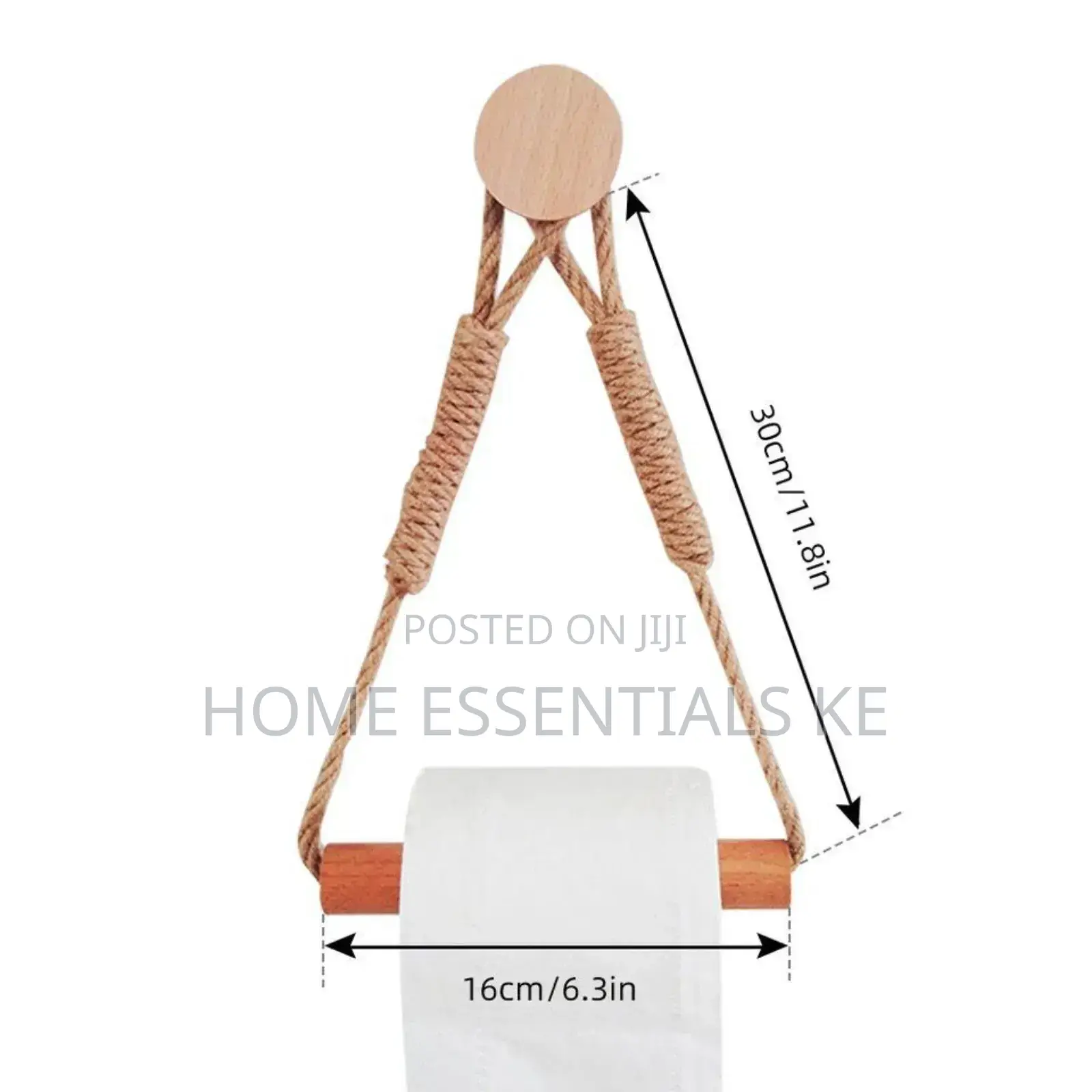 Hemp Rope With Bamboo Tissue Holder
