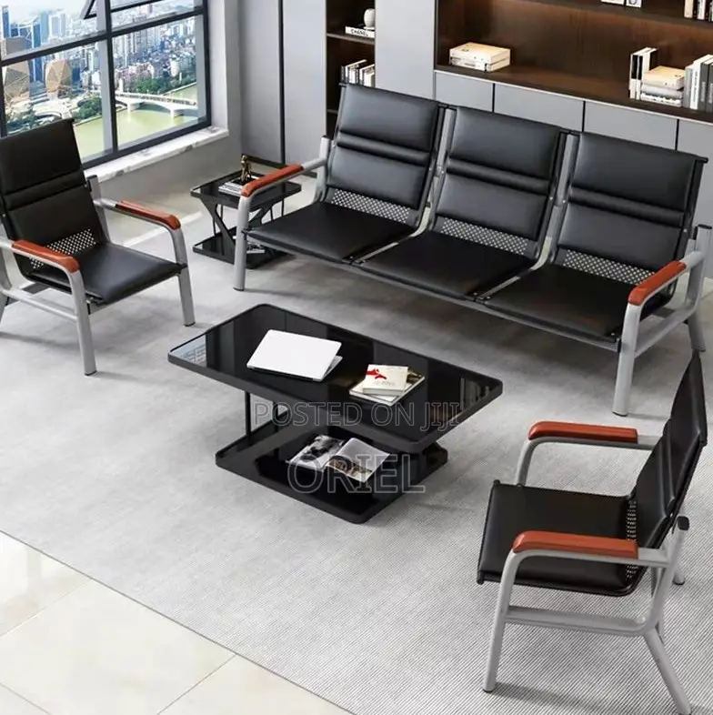 Office Sofa; Modern Business Lobby Sofa With Arm Support
