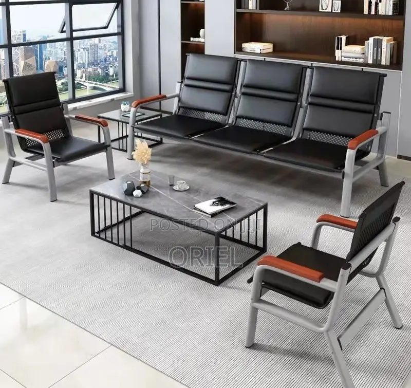 Office Sofa; Modern Business Lobby Sofa With Arm Support