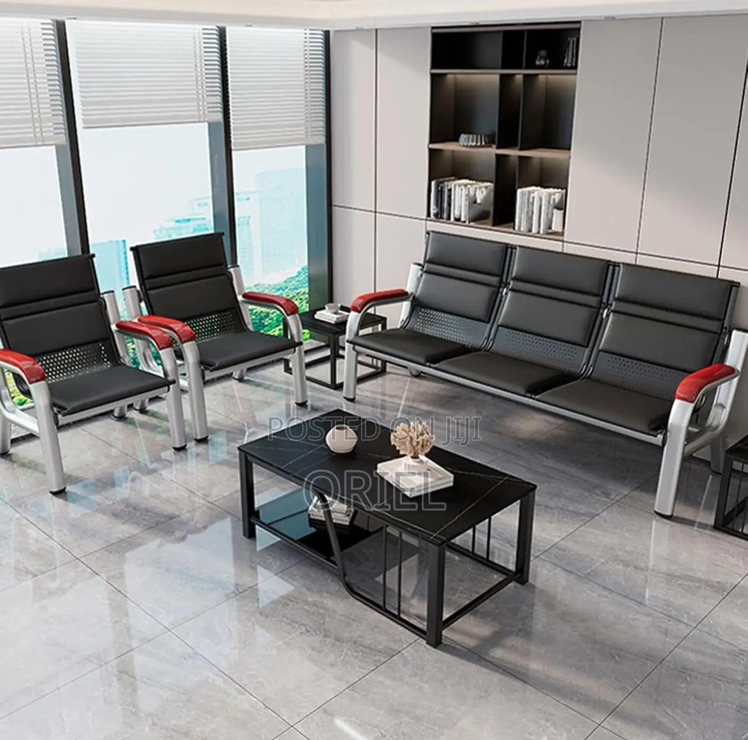 Office Sofa; Modern Business Lobby Sofa With Arm Support