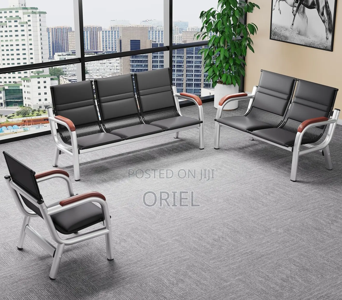 Office Sofa; Modern Business Lobby Sofa With Arm Support
