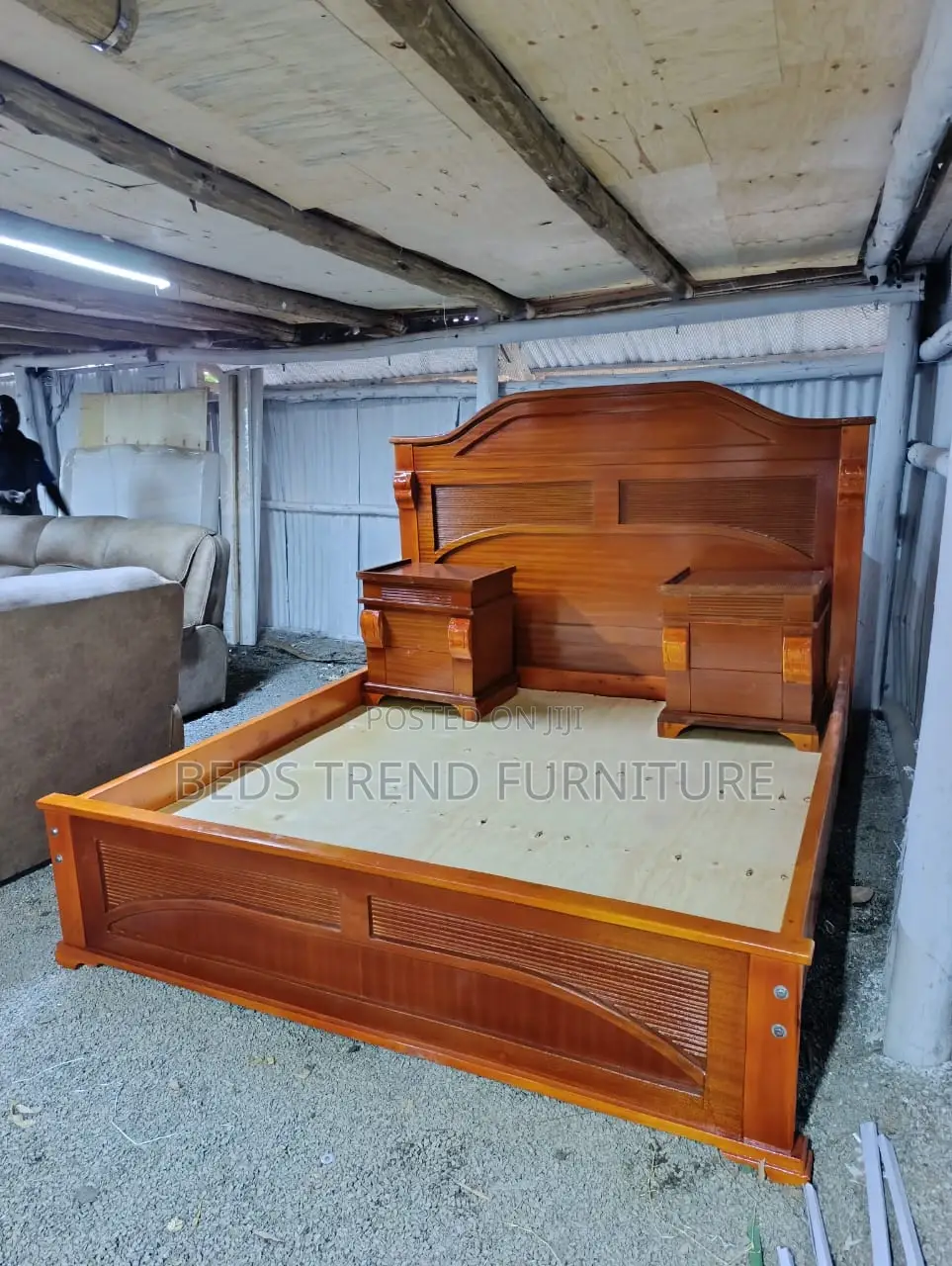 Modern Vigilant 5 by 6 Bed With Side Drawers