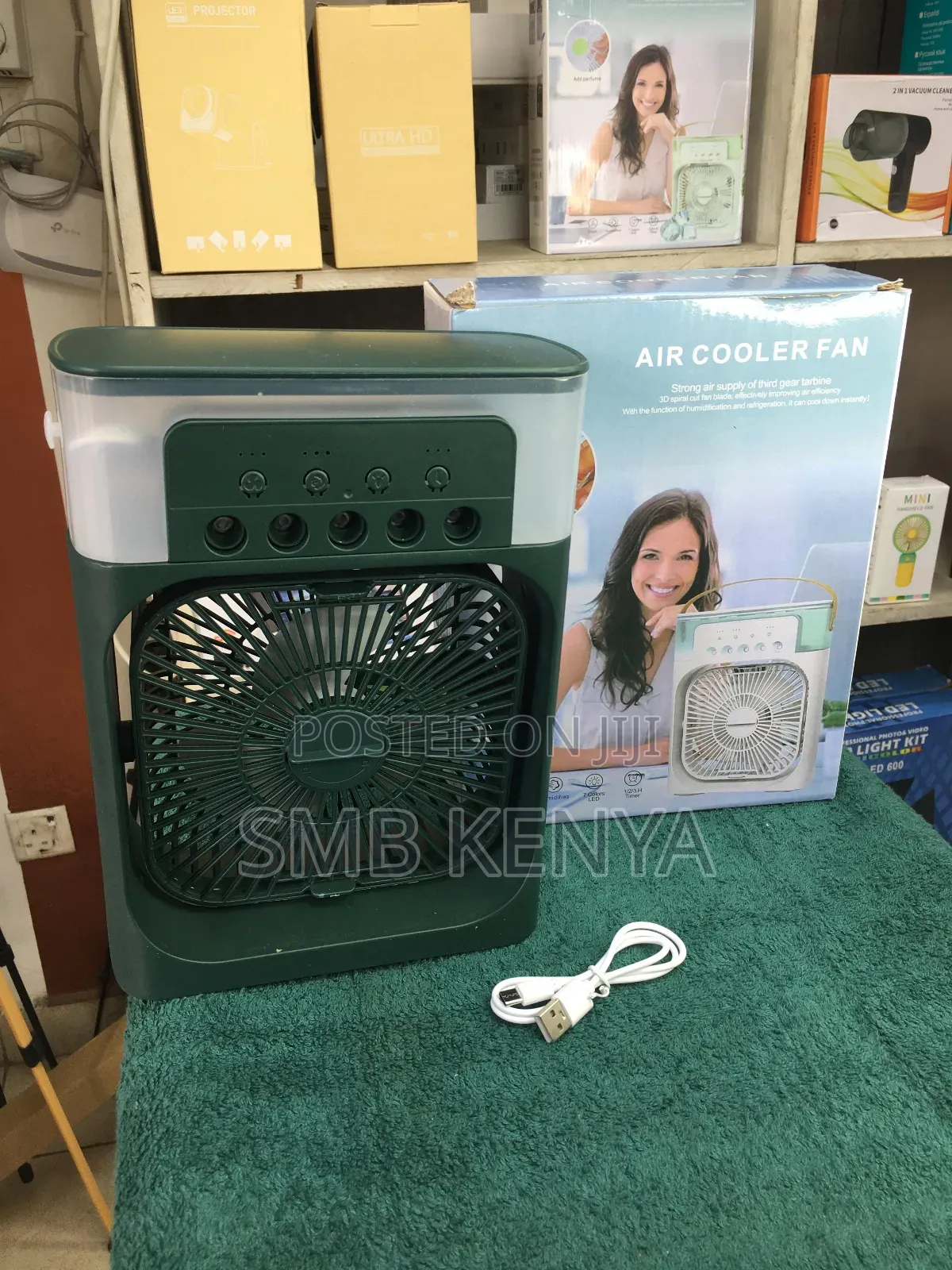 Portable Humidifier Air Cooler Fan With Mist & Led Lights