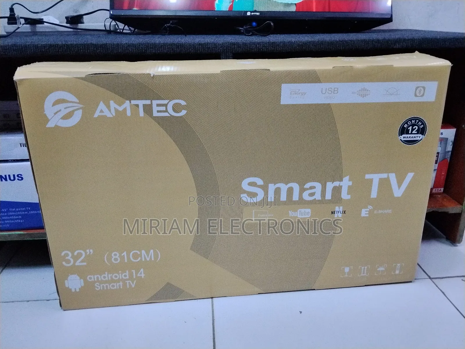 Amtec Amtec32" Inch Ac/Dc Smart Android Hd Tv 32r1s Bluetooth Connect