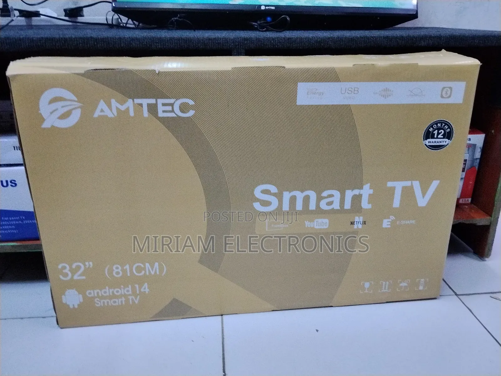 Amtec Amtec32" Inch Ac/Dc Smart Android Hd Tv 32r1s Bluetooth Connect