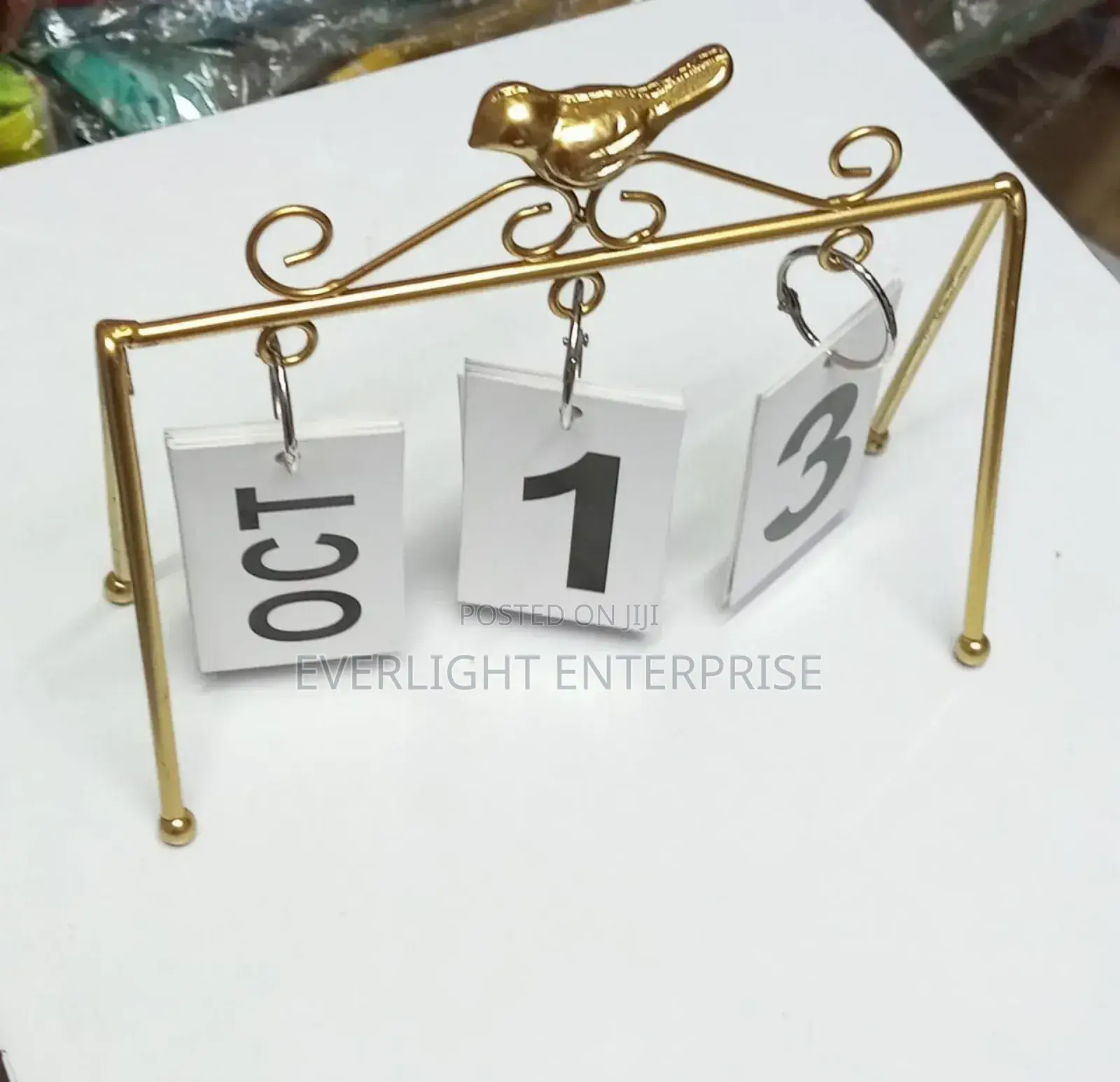 Desk Calendar Metal Craft Standing Flip