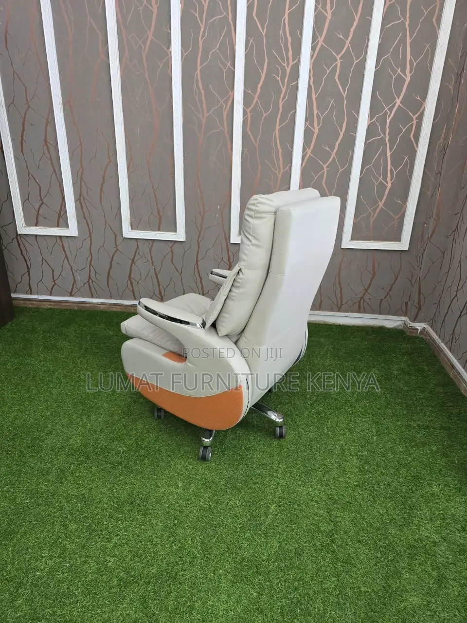 Ergonomic Leather Executive Office Chair With Footrest