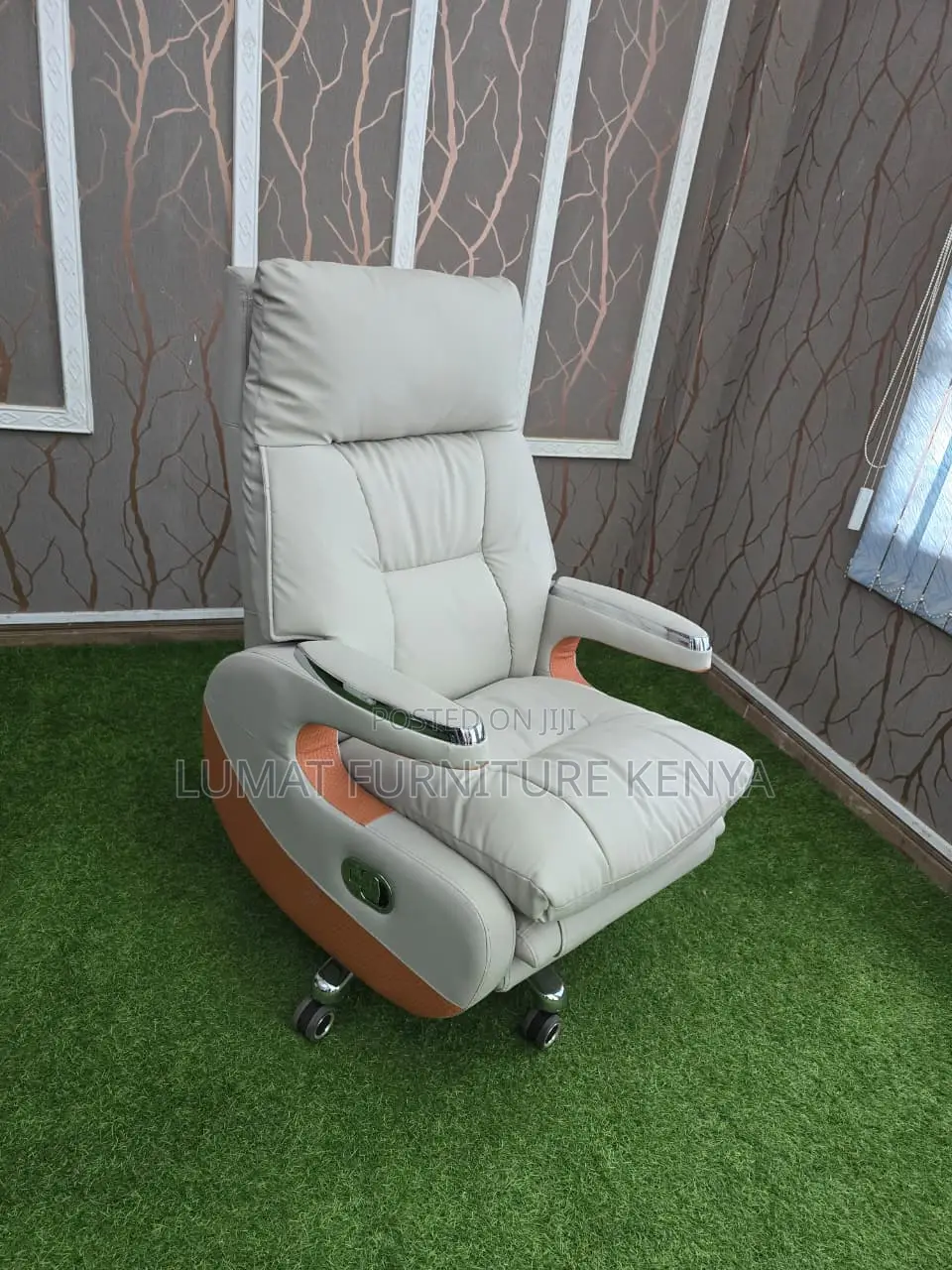 Ergonomic Leather Executive Office Chair With Footrest